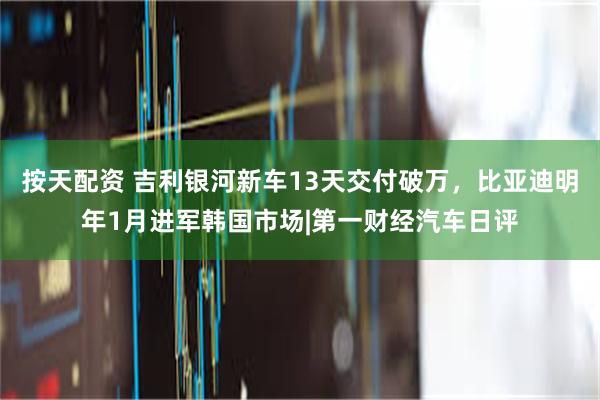 按天配资 吉利银河新车13天交付破万，比亚迪明年1月进军韩国市场|第一财经汽车日评