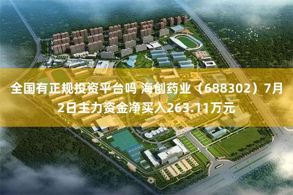 全国有正规投资平台吗 海创药业（688302）7月2日主力资金净买入263.11万元